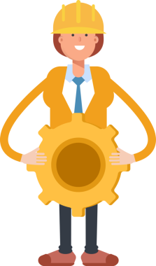 Kadın Mühendis Karakteri Vites Tutma Aracı