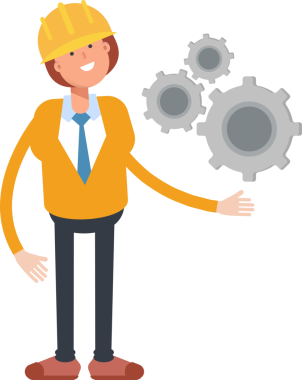 Kadın Mühendis Karakteri Vites Tutucu