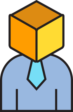 Kutu Başlığı Simgesi ile İşadamı