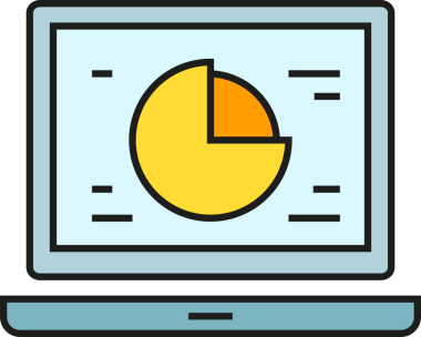 Laptop Simgesinde Pasta Çizelgesi