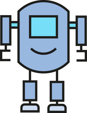 Çizgi Robot Simgesi İllüstrasyonu