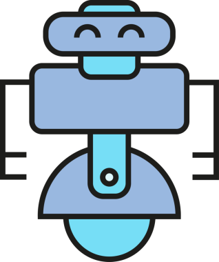Çizgi Robot Simgesi İllüstrasyonu