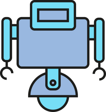 Çizgi Robot Simgesi İllüstrasyonu