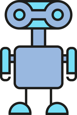 Çizgi Robot Simgesi İllüstrasyonu