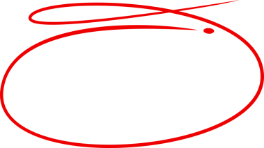 Kırmızı El Çizilmiş Oval Vurgulama Çizimi