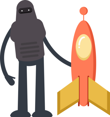 İnsansı Robot Karakteri Çizgi Film Çizimi