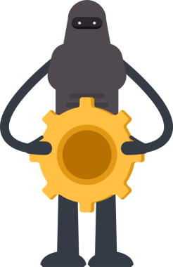 İnsansı Robot Karakteri Çizgi Film Çizimi