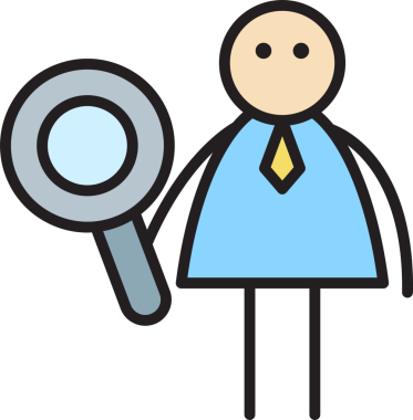 İş adamı Büyüteç Tutma Çubuğu Figürü