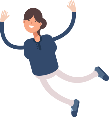 Kız Karakteri Rahatlıyor ve Zıplıyor