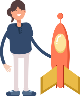 Kız Karakteri ve Roket