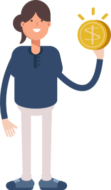 Kız Karakteri Doları Tutuyor