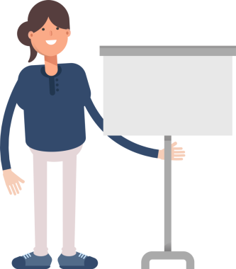 Kız Karakteri Sunar Beyaz Tahta