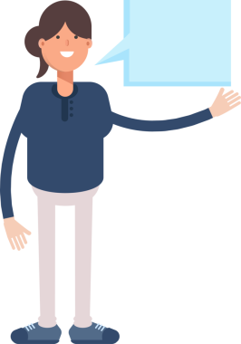 Kız Karakteri ve Konuşma Baloncuğu