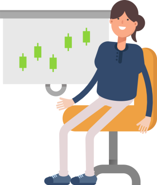 Candlestick Çizelgesini Sunan Kız Karakter