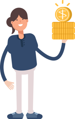 Kız Karakteri Doları Tutuyor