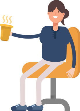 Kız Karakteri Kahve İçiyor