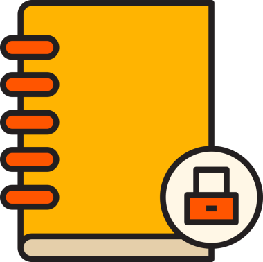 Not Defteri ve Asma Kilit Simgesi