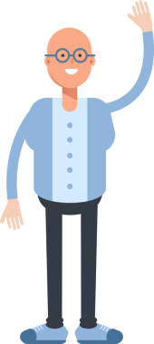 Kel Adam Karakteri Çizgi Film Çizimi