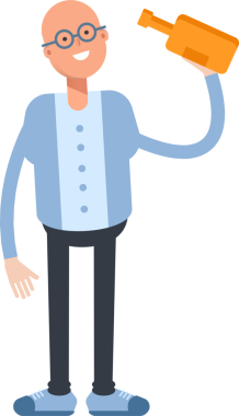 Kel Adam Karakteri Çizgi Film Çizimi