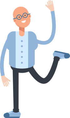 Kel Adam Karakteri Çizgi Film Çizimi