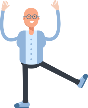 Kel Adam Karakteri Çizgi Film Çizimi