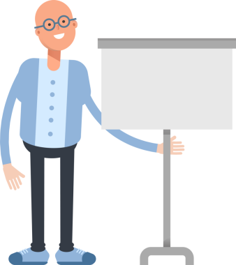 Kel Adam Karakteri Çizgi Film Çizimi