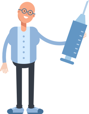 Kel Adam Karakteri Çizgi Film Çizimi