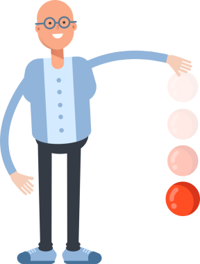 Kel Adam Karakteri Çizgi Film Çizimi