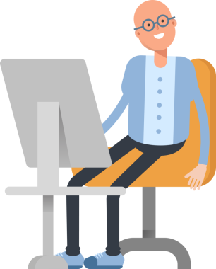 Kel Adam Karakteri Çizgi Film Çizimi