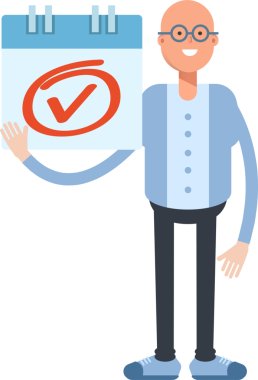 Kel Adam Karakteri Çizgi Film Çizimi