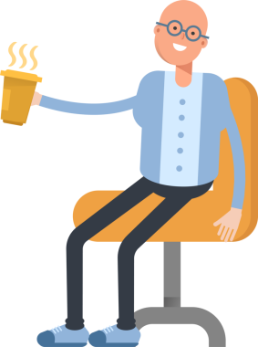 Kel Adam Karakteri Çizgi Film Çizimi