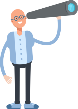 Kel Adam Karakteri Çizgi Film Çizimi