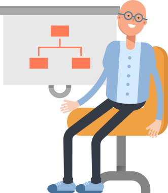 Kel Adam Karakteri Çizgi Film Çizimi