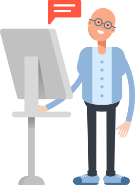 Kel Adam Karakteri Çizgi Film Çizimi