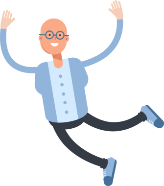 Kel Adam Karakteri Çizgi Film Çizimi