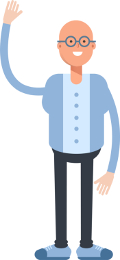 Kel Adam Karakteri Çizgi Film Çizimi