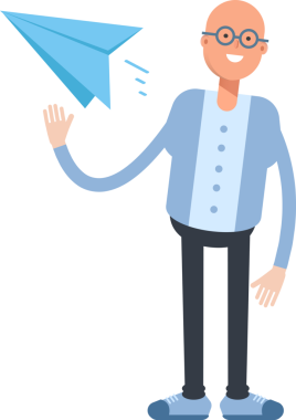 Kel Adam Karakteri Çizgi Film Çizimi