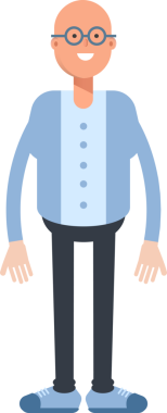 Kel Adam Karakteri Çizgi Film Çizimi