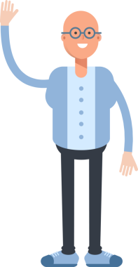 Kel Adam Karakteri Çizgi Film Çizimi