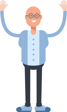 Kel Adam Karakteri Çizgi Film Çizimi