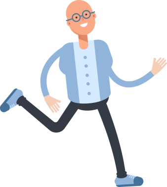 Kel Adam Karakteri Çizgi Film Çizimi