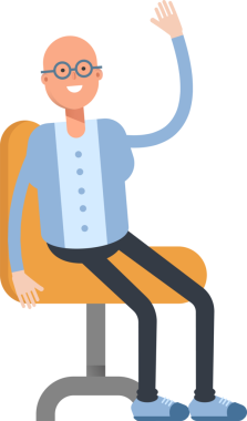 Kel Adam Karakteri Çizgi Film Çizimi