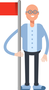 Kel Adam Karakteri Çizgi Film Çizimi