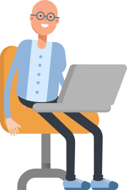 Kel Adam Karakteri Çizgi Film Çizimi