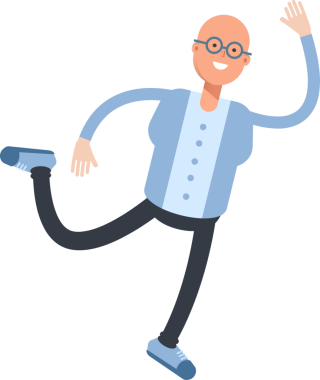 Kel Adam Karakteri Çizgi Film Çizimi