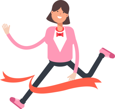 Bitiş çizgisinde Çalışan Kadın Karakteri