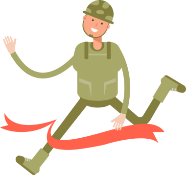 Bitiş çizgisinde Çalışan Asker Karakteri