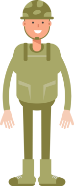 Asker Karakteri Ayakta Duran Clipart