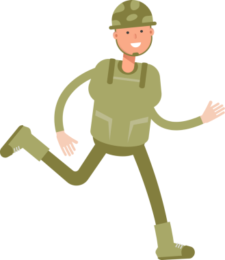 Asker Karakteri Çalışan Clipart