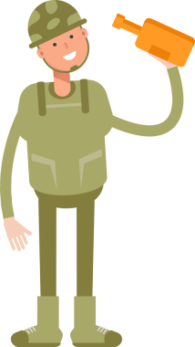 Asker Karakteri Bira İçiyor